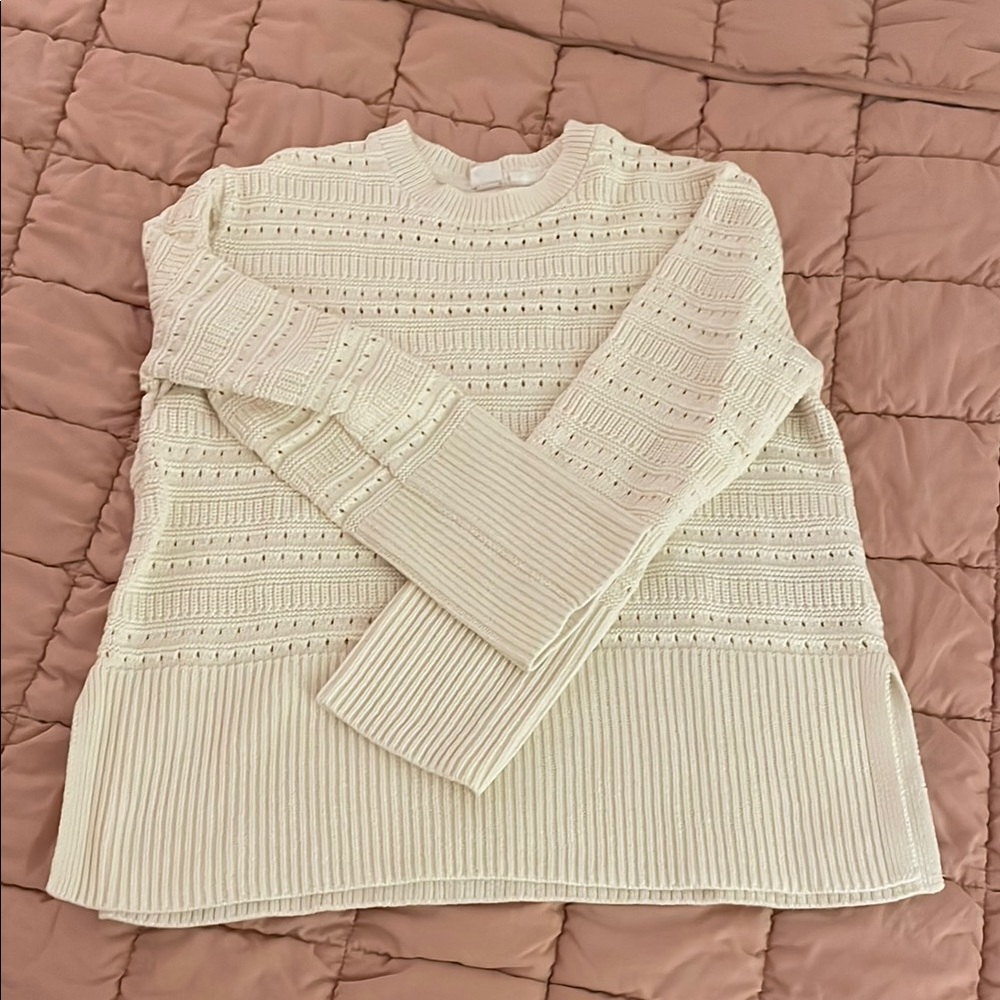 GAP Cream Crew Neck Sweater with Chunky Knit Texture